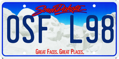 SD license plate 0SFL98