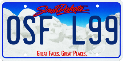 SD license plate 0SFL99