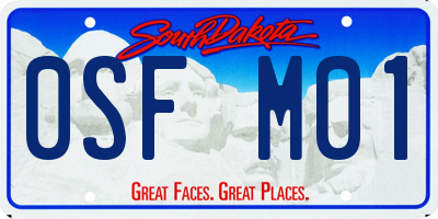 SD license plate 0SFM01