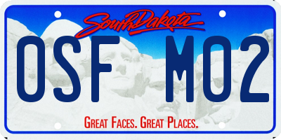 SD license plate 0SFM02