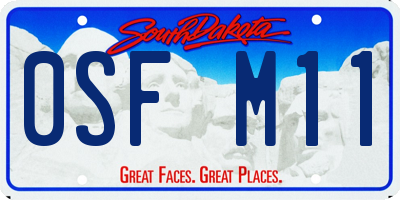 SD license plate 0SFM11