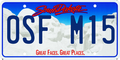 SD license plate 0SFM15