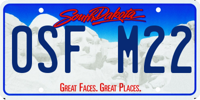 SD license plate 0SFM22