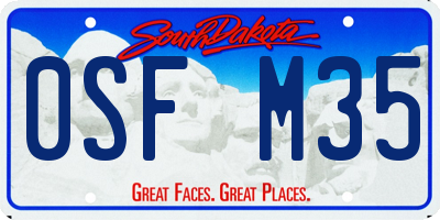 SD license plate 0SFM35