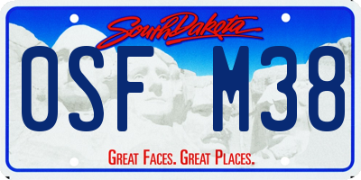 SD license plate 0SFM38