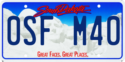 SD license plate 0SFM40