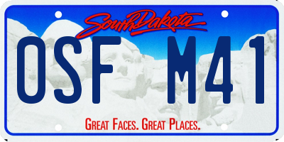 SD license plate 0SFM41