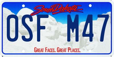 SD license plate 0SFM47