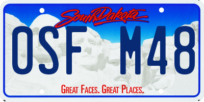 SD license plate 0SFM48