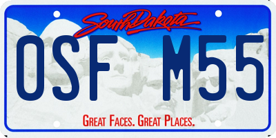 SD license plate 0SFM55