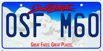 SD license plate 0SFM60