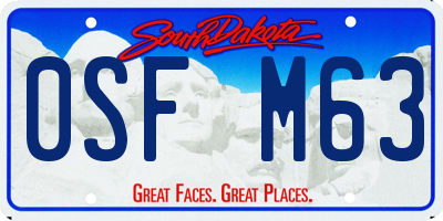 SD license plate 0SFM63