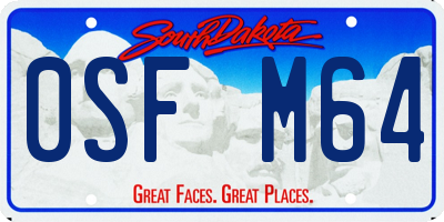 SD license plate 0SFM64