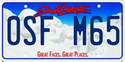 SD license plate 0SFM65