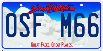 SD license plate 0SFM66