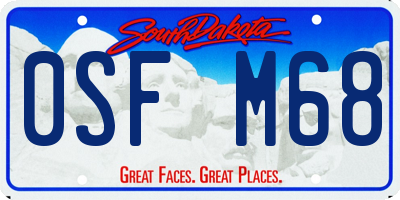 SD license plate 0SFM68