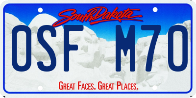 SD license plate 0SFM70