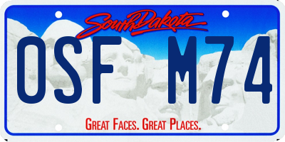 SD license plate 0SFM74