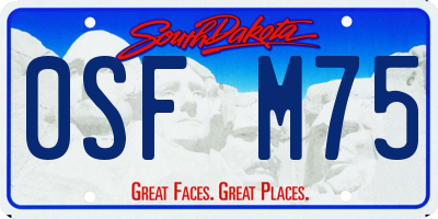 SD license plate 0SFM75