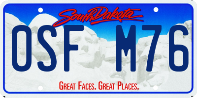 SD license plate 0SFM76