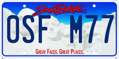 SD license plate 0SFM77