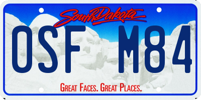 SD license plate 0SFM84