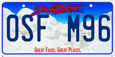 SD license plate 0SFM96