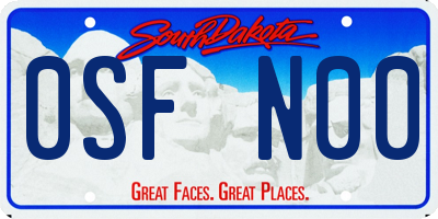 SD license plate 0SFN00