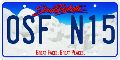 SD license plate 0SFN15