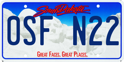 SD license plate 0SFN22