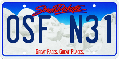 SD license plate 0SFN31
