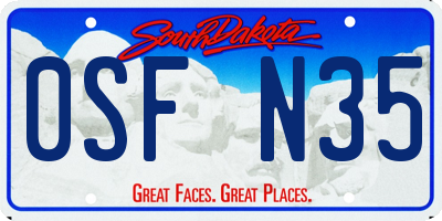 SD license plate 0SFN35