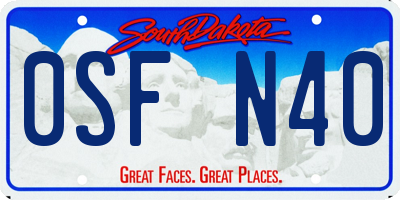 SD license plate 0SFN40