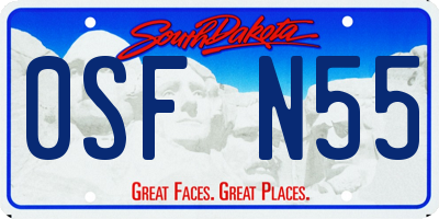 SD license plate 0SFN55