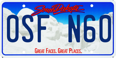 SD license plate 0SFN60