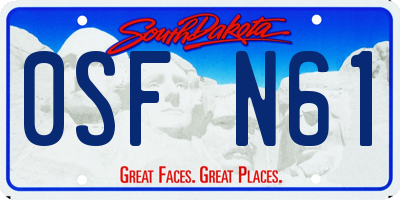 SD license plate 0SFN61