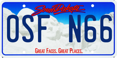 SD license plate 0SFN66