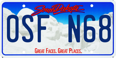 SD license plate 0SFN68