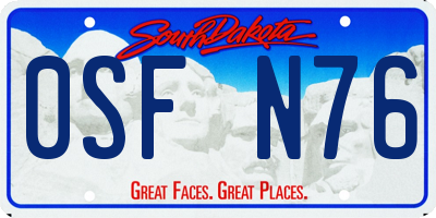 SD license plate 0SFN76
