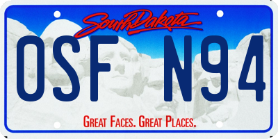 SD license plate 0SFN94