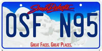 SD license plate 0SFN95