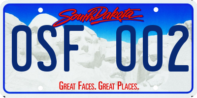 SD license plate 0SFO02