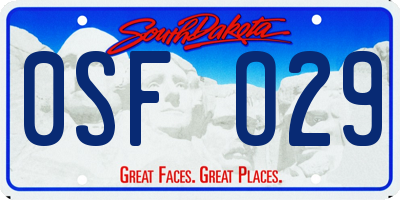 SD license plate 0SFO29