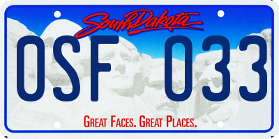 SD license plate 0SFO33