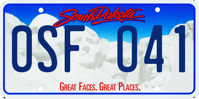 SD license plate 0SFO41