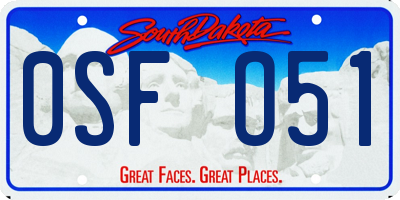 SD license plate 0SFO51