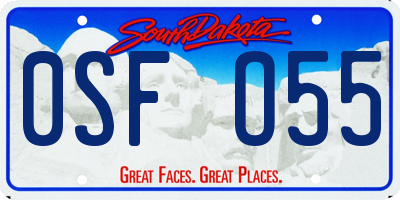 SD license plate 0SFO55
