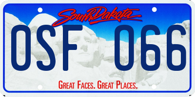 SD license plate 0SFO66