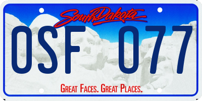 SD license plate 0SFO77
