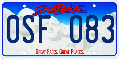SD license plate 0SFO83